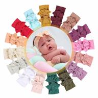 👶 16pcs baby nylon headbands hairbands hair double bows elastics for baby girls newborns infants toddlers kids logo