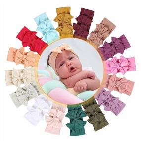 img 4 attached to 👶 16PCS Baby Nylon Headbands Hairbands Hair Double Bows Elastics for Baby Girls Newborns Infants Toddlers Kids