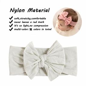 img 2 attached to 👶 16PCS Baby Nylon Headbands Hairbands Hair Double Bows Elastics for Baby Girls Newborns Infants Toddlers Kids