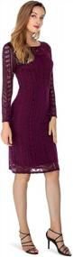 img 2 attached to 👗 Floral Lace Long Sleeve Bodycon Pencil Cocktail Party Dress for Women by Noctflos