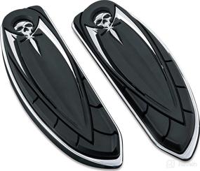 img 2 attached to 🦴 Kuryakyn 4566 Chrome Zombie Skull Driver Board Floorboard Covers for Harley-Davidson Motorcycles (1984-2019) - 1 Pair