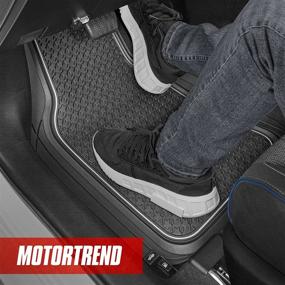 img 2 attached to Premium Motor Trend Houndstooth Design Car Floor Mats - All-Weather Waterproof Protection for Autos, SUVs, Trucks & Van – Front & Rear Liners – Trim to Fit Most Vehicles