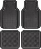 premium motor trend houndstooth design car floor mats - all-weather waterproof protection for autos, suvs, trucks & van – front & rear liners – trim to fit most vehicles logo