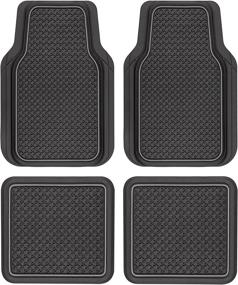 img 4 attached to Premium Motor Trend Houndstooth Design Car Floor Mats - All-Weather Waterproof Protection for Autos, SUVs, Trucks & Van – Front & Rear Liners – Trim to Fit Most Vehicles