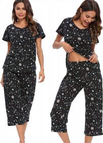 img 3 attached to Women'S Capri Pajama Sets With Sleepwear Tops By ENJOYNIGHT
