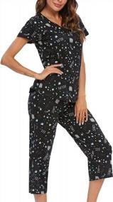 img 4 attached to Women'S Capri Pajama Sets With Sleepwear Tops By ENJOYNIGHT