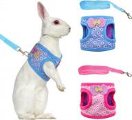 small animal harness and leash set for rabbit, hamster, guinea pig - adjustable vest harness for out walking in snow-s by preferhouse (2 pieces) logo