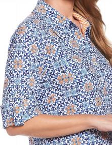img 1 attached to Rafaella Women'S Tile Print Elbow Sleeve Shirt Dress