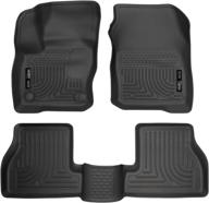 🚗 husky liners - 99781 weatherbeater front &amp; 2nd seat floor mats black for 2016-18 ford focus rs logo