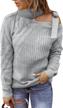 women's long sleeve cold shoulder turtleneck knit sweater top pullover loose jumper logo