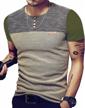 logeeyar men's slim fit button t-shirt with contrast color stitching, available in short or long sleeves logo