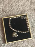img 1 attached to Valentine'S Day Gift For Girls: Monily Initial Heart Bracelet With 26 Letters A To Z In Stainless Steel review by Tiffany Ward