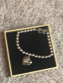 img 5 attached to Valentine'S Day Gift For Girls: Monily Initial Heart Bracelet With 26 Letters A To Z In Stainless Steel