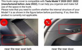 img 2 attached to Tesla Model Y Cargo Cover: Retractable Waterproof Rear Trunk Shade For Luggage Security And Privacy - Compatible With 2020 To 2022 Models (Manufactured Before June 2022)