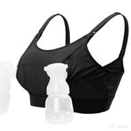 🤱 convenient hands-free pumping bra - adjustable breast-pumps holding and nursing bra for efficient pumping - black, large логотип