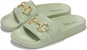 img 4 attached to Women'S Quilted Mules Slip On Sandals By Cape Robbin Layton