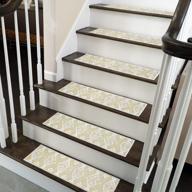 upgrade your stair safety with sussexhome 70% cotton anti-slip carpet strips - easy to install banana cream yellow stair treads logo