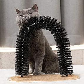 img 2 attached to Cat Arch Self-Grooming Brush Toy With Massaging Features, Hair Cleaning Scratcher Pads - Hollypet Pet Product