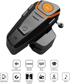 img 2 attached to 🏍️ Enhance Motorcycle Safety with BT-S2 Motorcycle Bluetooth Intercom: Snowmobile Helmet Bluetooth Headset with 1000m Communication Range, Connects up to Three Riders Simultaneously (1pack)