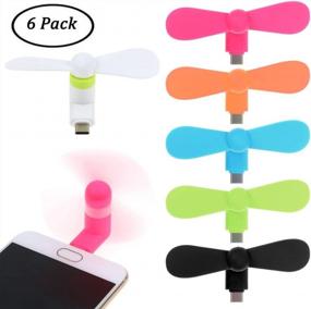 img 4 attached to 📱 Simuer Mini USB Mobile Phone Fan - 6 Pack Portable Cooling Fans for Samsung, Huawei, LG, and Other Type-C Smartphones