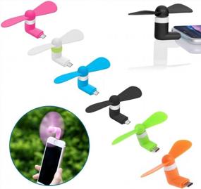 img 3 attached to 📱 Simuer Mini USB Mobile Phone Fan - 6 Pack Portable Cooling Fans for Samsung, Huawei, LG, and Other Type-C Smartphones