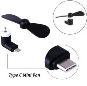 img 2 attached to 📱 Simuer Mini USB Mobile Phone Fan - 6 Pack Portable Cooling Fans for Samsung, Huawei, LG, and Other Type-C Smartphones