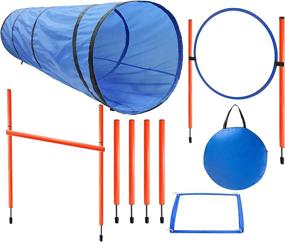 img 3 attached to 🐾 GeerDuo Dog Agility Training Equipment: Complete Starter Kit for Outdoor Fun with Tunnel, Weave Poles, Hurdle, Jump Ring, Pause Box, and Carrying Bag