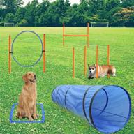 🐾 geerduo dog agility training equipment: complete starter kit for outdoor fun with tunnel, weave poles, hurdle, jump ring, pause box, and carrying bag logo