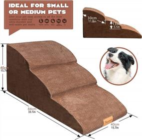 img 3 attached to 🐶 Topmart High Density Extended Foam Dog Ramp&Steps: Non-Slip, Soft Foam Dog Ladder Perfect for Injured Dogs, Senior Cats, and Pets with Joint Pain - 3 Tiers, 15.7" High - Brown Color