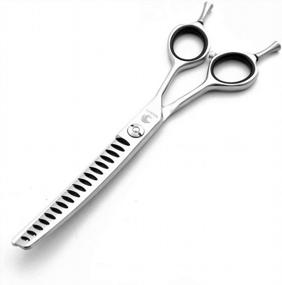 img 4 attached to Pet Grooming Shears: 6.5-Inch Curved Chunkers For Thinning And Hair Cutting, Ideal For Dogs And Cats, Made Of 440C Japanese Steel, Thinning Rate 35-45%