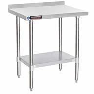 durasteel's nsf stainless steel work table with backsplash - ideal for commercial kitchens, restaurants, and home use logo