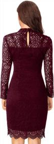 img 3 attached to Women'S Long Sleeve Lace Bodycon Scalloped Knee Length Cocktail Dress