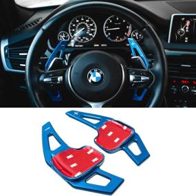 img 4 attached to 🔵 Jaronx Aluminum Metal Paddle Shifter Extensions for BMW - Fits 2 3 4 X1 X2 X3 X4 X5 X6 series (F22 F23 F30 F31 F33 F34 F15 F16 F25 F26) - Blue