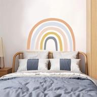 🌈 colorful rainbow wall decals for girls nursery and kids room decor - removable stickers for bedroom, multi-colored rainbow art, nursery wall decor, kids room decal... logo