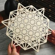 enhance your meditation space with simurg 11.5'' sacred geometry wooden crystal grid wall art logo