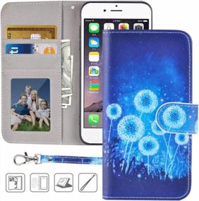 img 4 attached to IPhone 6S Wallet Case,IPhone 6 Wallet Case,MagicSky Premium PU Leather Flip Folio Case Cover With Wrist Strap,Card Slots,Cash Pocket,Kickstand For Apple IPhone 6S/IPhone 6 4.7 Inch (Dandelion)