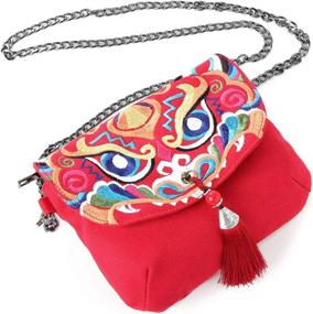 img 3 attached to Embroidered Tassels Crossbody Shoulder Cellphone Women's Handbags & Wallets ~ Crossbody Bags