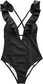 img 4 attached to CUPSHE Womens Falbala Swimsuit Monokini Women's Clothing : Swimsuits & Cover Ups