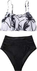 img 3 attached to Cupshe Fashion Falbala High Waisted Bikini Women's Clothing : Swimsuits & Cover Ups