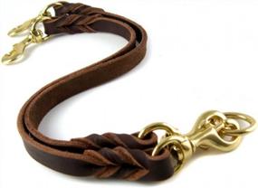 img 2 attached to Luxury Leather Double Dog Leads: 55Cm Long & 1.2 Wide, Handmade Soft Durable For Medium/Large Dogs Training