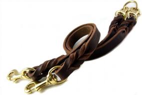 img 3 attached to Luxury Leather Double Dog Leads: 55Cm Long & 1.2 Wide, Handmade Soft Durable For Medium/Large Dogs Training