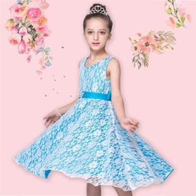 img 2 attached to 🌸 Flower Girls Dress Wedding Party Girls' Clothing - Elegant Dresses for Special Occasions