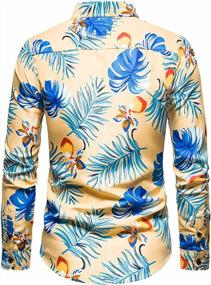 img 2 attached to Men'S Long Sleeve Slim Fit Floral Print Button Down Shirt By LisenraIn