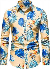 img 3 attached to Men'S Long Sleeve Slim Fit Floral Print Button Down Shirt By LisenraIn