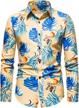 men's long sleeve slim fit floral print button down shirt by lisenrain logo