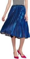 🌟 sparkle and shine: chartou premium metallic shimmer accordion skirts for women логотип