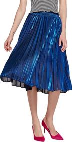 img 1 attached to 🌟 Sparkle and Shine: Chartou Premium Metallic Shimmer Accordion Skirts for Women