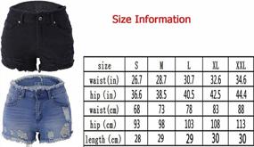 img 1 attached to Джинсовые шорты с бахромой в стиле ретро для женщин: винтажные юниорские мини-джинсы с дырками