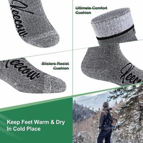 img 1 attached to Stay Warm And Cozy: KECCOW Merino Wool Crew Socks For All Season Adventures - 3 Pairs For Men And Women