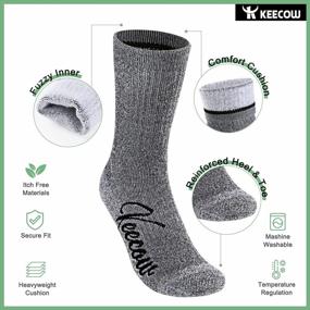 img 2 attached to Stay Warm And Cozy: KECCOW Merino Wool Crew Socks For All Season Adventures - 3 Pairs For Men And Women